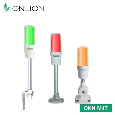 Beli Lampu Peringatan Mesin ONN-M4T Lensa Ganda Terintegrasi Steady Flash RYG 12v 24v 220v Buzzer 85dB Panjang Tiang Disesuaikan pembuatan online